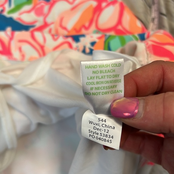 Lilly Pulitzer Juliana Lucky Charm Chin combo floral flutter blue striped Dress - Picture 7 of 10